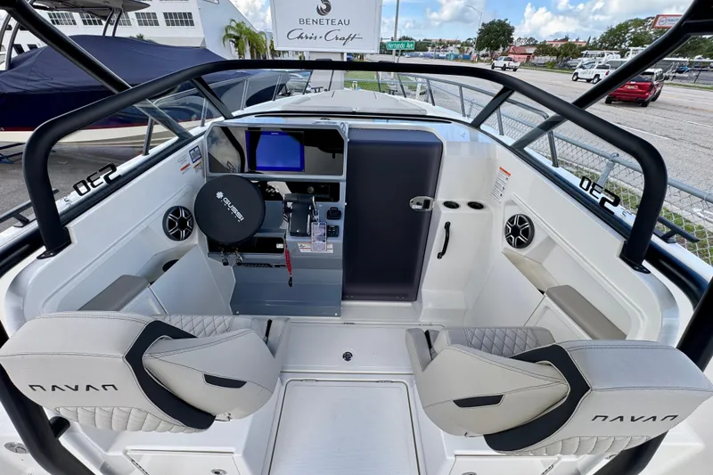 Slide: The Image of 2026 Navan S30 boat interior with modern dashboard and seating. - 34