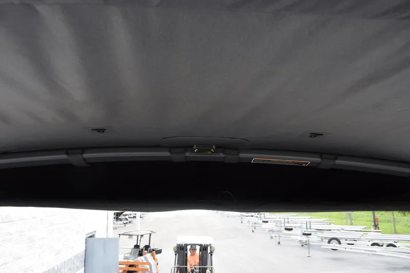 Slide: The Image of Interior view of 2025 Sea-Doo Switch Fish 18 canopy, showcasing structural details. - 17