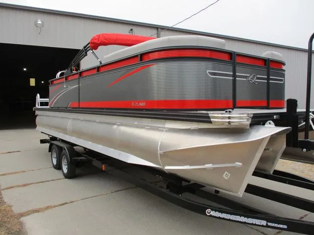 Slide: The Image of 2023 Qwest E 824 Splash pontoon boat on trailer. - 3