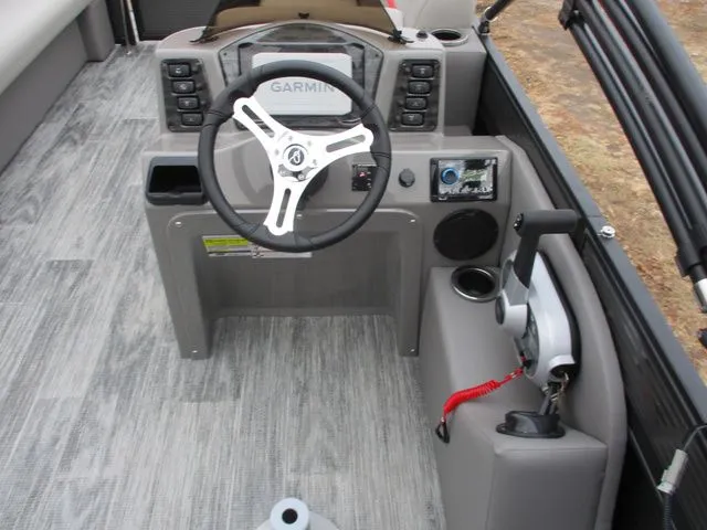 Slide: The Image of Interior view of 2023 Qwest E 824 Splash boat cockpit. - 4