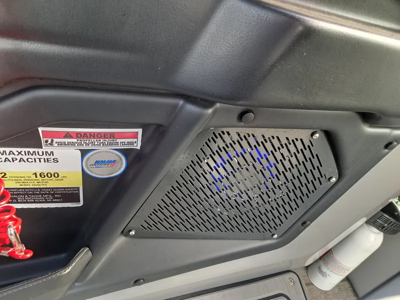 Slide: The Image of Interior of Avalon Catalina Quad Lounge Shift 2025 with warning labels. - 22