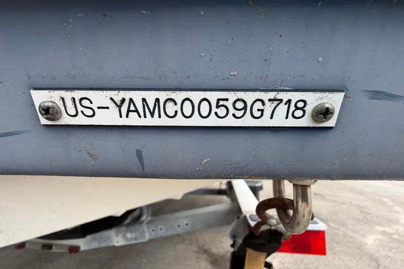 Slide: The Image of 2018 Yamaha Boats 190 FSH hull identification number plate. - 14