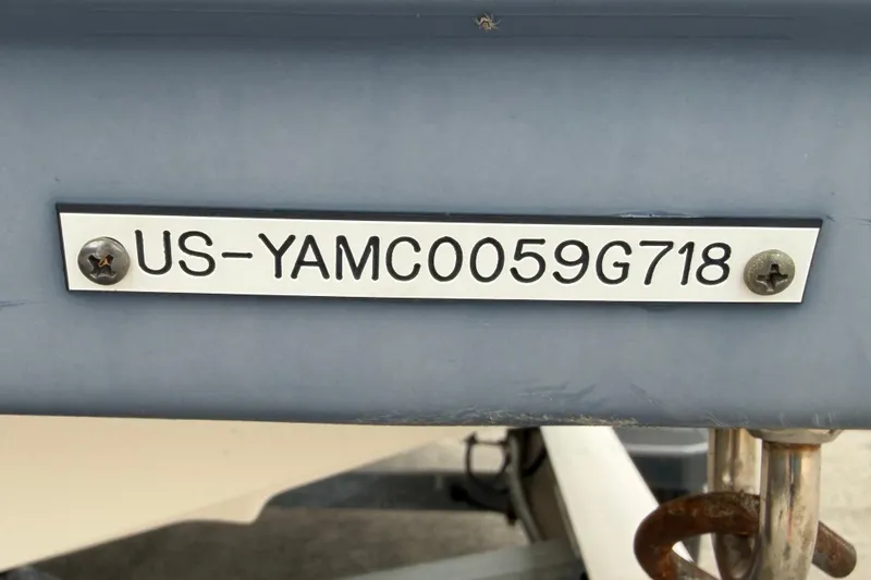 Slide: The Image of 2018 Yamaha Boats 190 FSH hull identification number plate. - 59