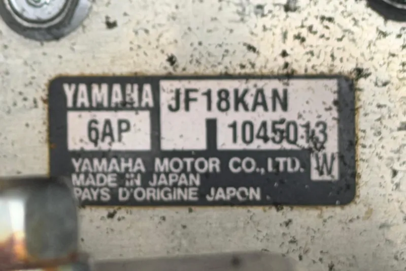 Slide: The Image of Close-up of a Yamaha Boats 2018 model 190 FSH engine label. - 60