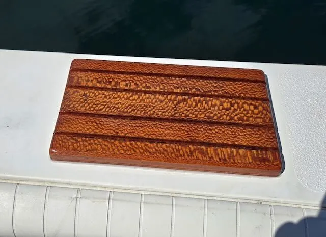 Slide: The Image of Wooden panel on Bertram 30 boat, year 1984. - 24