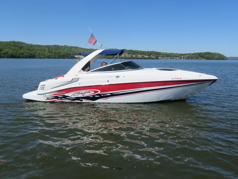 The Image of 2008 Baja 335 Performance boat on a lake. - 1