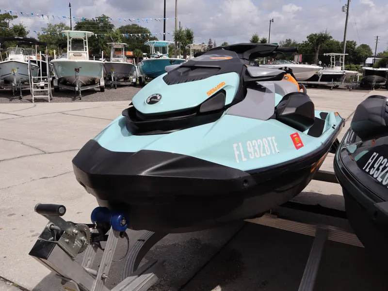 Slide: The Image of 2022 Sea-Doo GTI SE 170 jet ski on a trailer. - 5