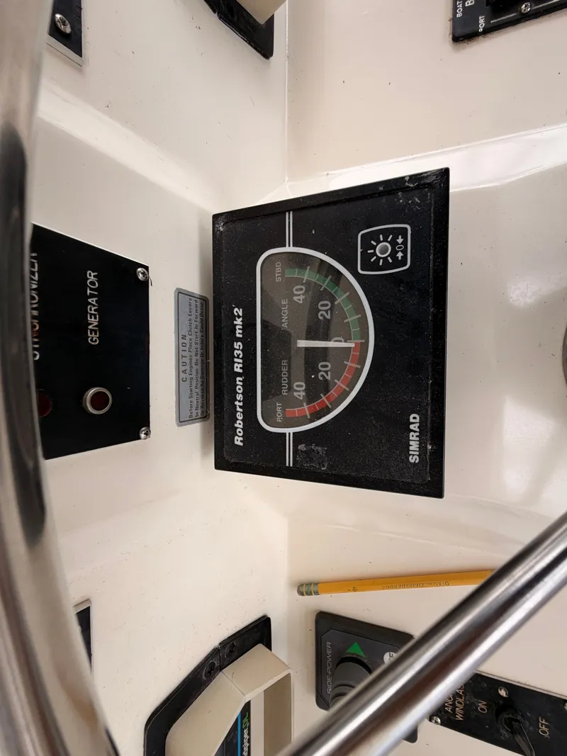 Slide: The Image of Control panel of a 1987 Viking DBL Cabin Motor Yacht. - 32