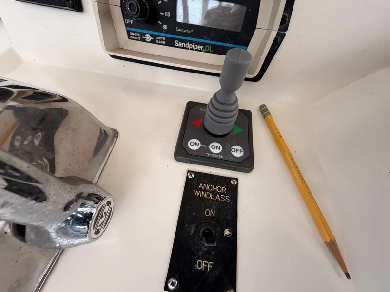 Slide: The Image of Control panel of a 1987 Viking DBL Cabin Yacht. - 34