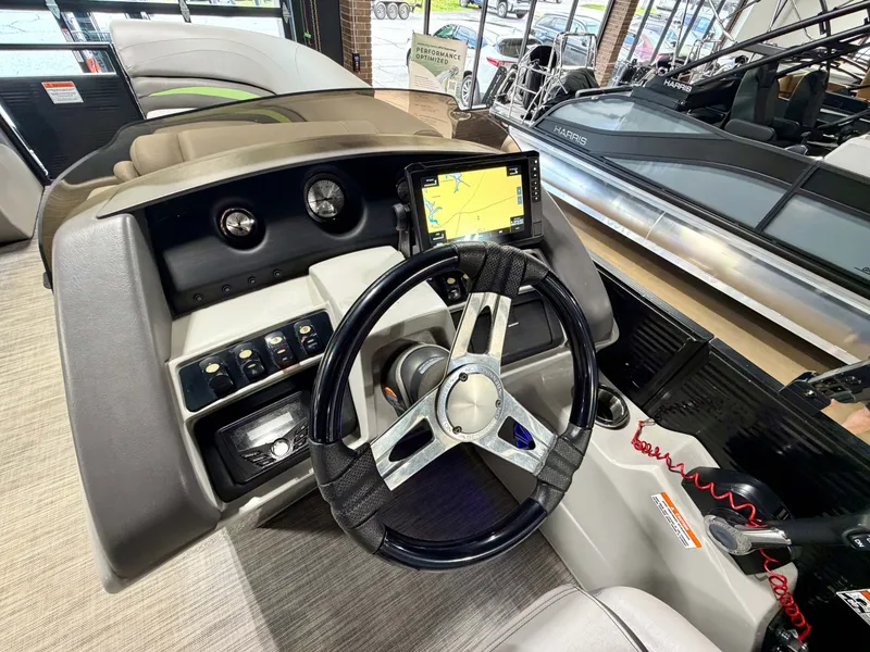 Slide: The Image of Interior view of 2020 Bennington G22 helm with navigation system. - 10