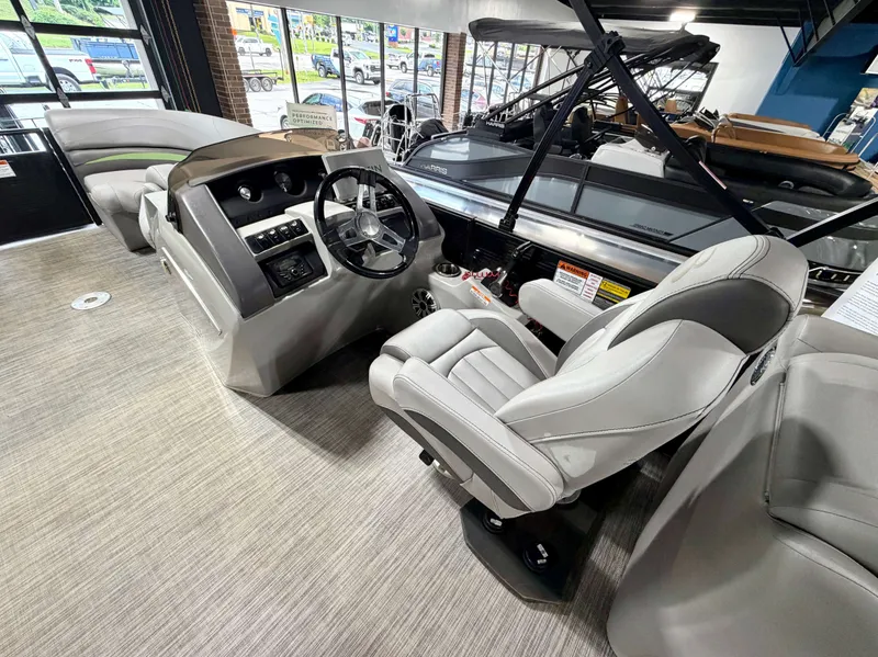 Slide: The Image of Interior of a 2020 Bennington G22 boat with helm console. - 11