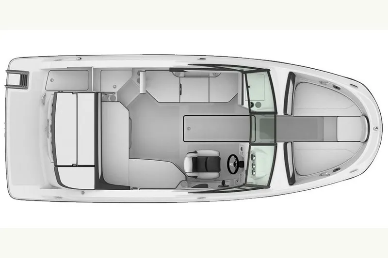 Slide: The Image of Top view of Sea Ray 21 SPX boat layout, 2017 model. - 24