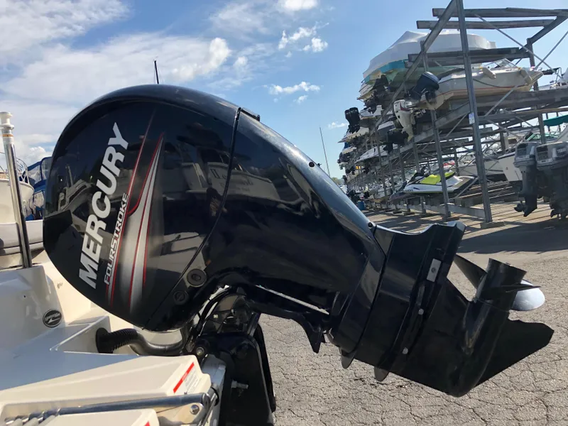 Slide: The Image of Mercury outboard motor on a 2017 Sea Ray 21 SPX boat. - 7