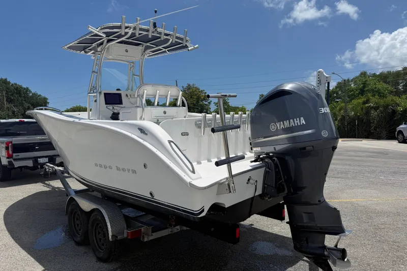 Slide: The Image of 2016 Cape Horn 22 OS boat with Yamaha 300 engine on trailer. - 10