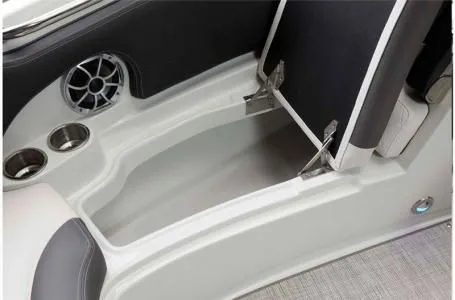 Slide: The Image of 2024 Crownline 200 SS boat with storage compartment and speaker. - 4