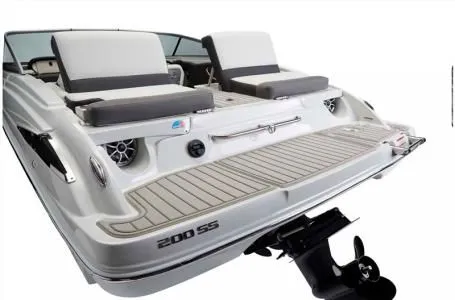 Slide: The Image of 2024 Crownline 200 SS boat with stylish rear design. - 8