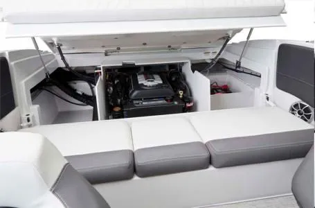 Slide: The Image of 2024 Crownline 200 SS boat engine compartment with open deck. - 9