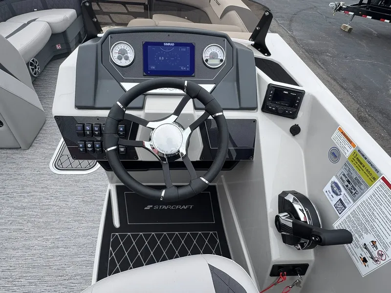 Slide: The Image of Interior view of the 2026 Starcraft SLS-5 R boat cockpit. - 8