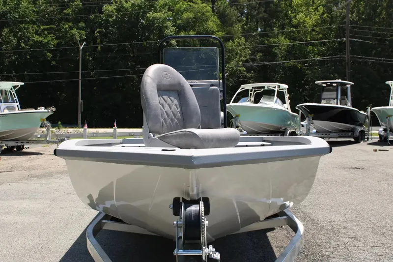 Slide: The Image of 2026 G3 Bay 21 GX boat on a trailer outdoors. - 8