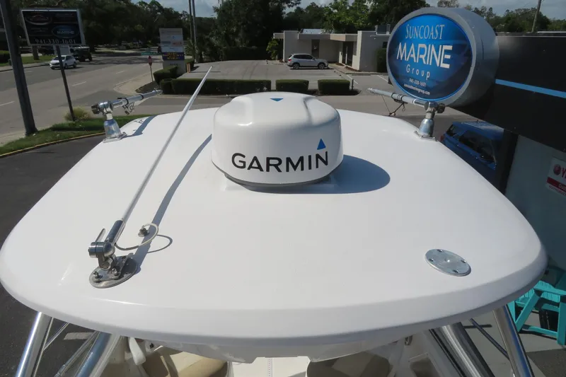 Slide: The Image of 2017 Sea Fox 256 Voyager boat with Garmin radar at Suncoast Marine Group. - 82