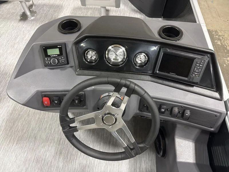 Slide: The Image of Dashboard of 2026 Bennington 20SF-Snap with steering wheel and instruments. - 11