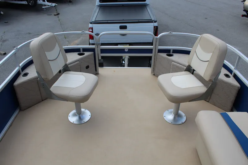 Slide: The Image of Interior of a 2013 Godfrey SW 2286 FC pontoon boat with two seats. - 12