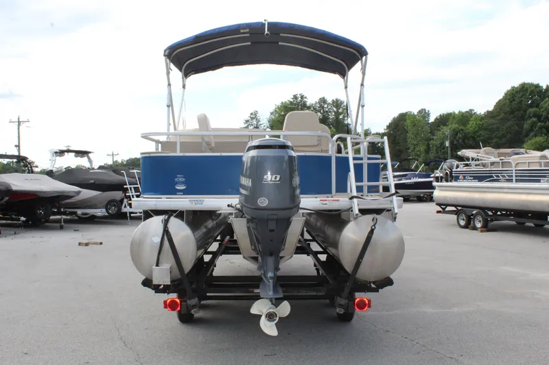 Slide: The Image of 2013 Godfrey SW 2286 FC pontoon boat with Yamaha motor on trailer. - 5