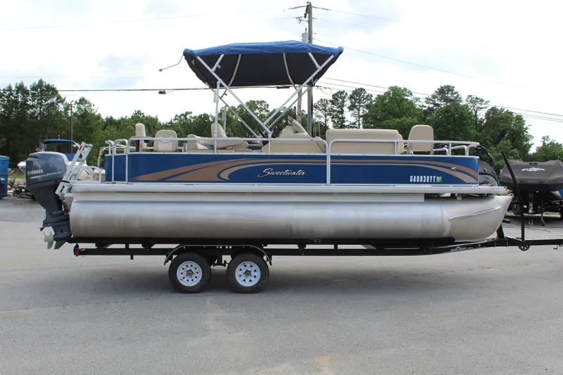 Slide: The Image of 2013 Godfrey SW 2286 FC pontoon boat on trailer. - 6