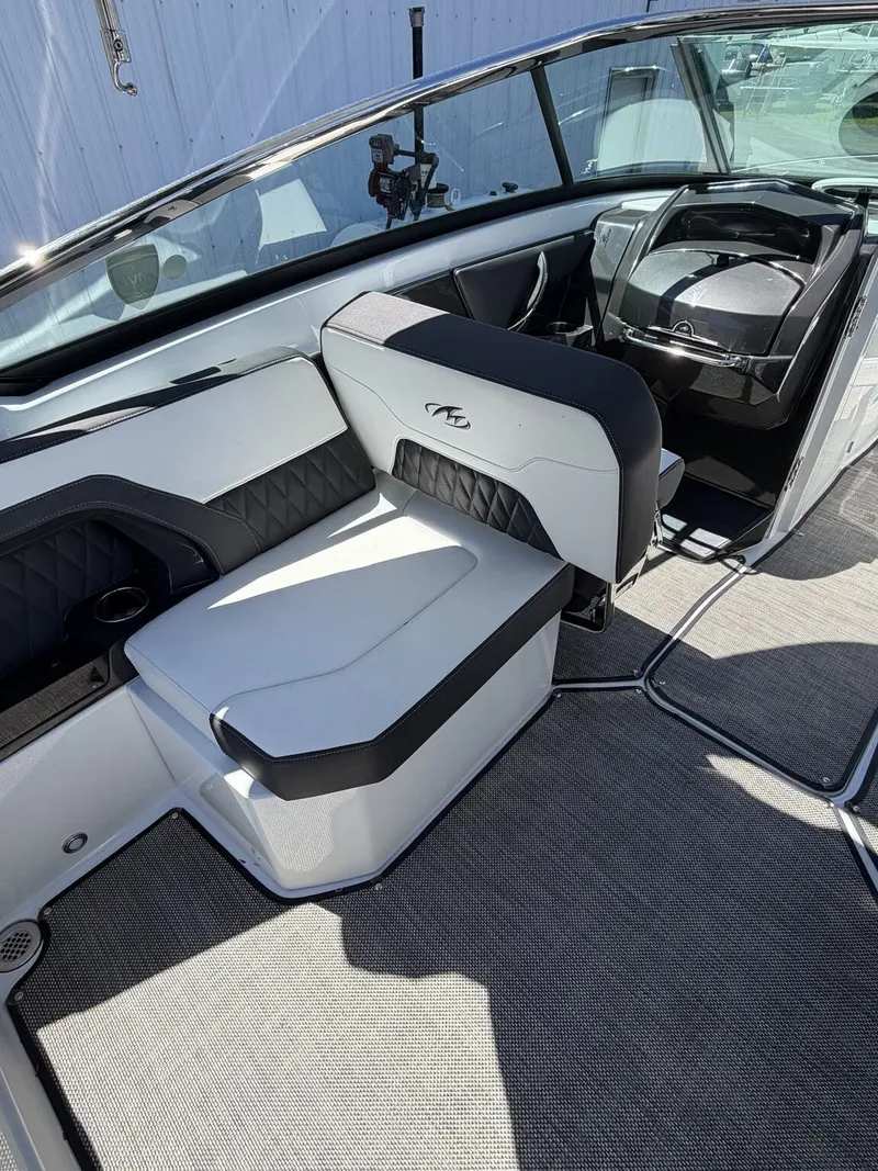 Slide: The Image of Interior of a 2018 Monterey SS 298SS boat with sleek seating. - 6