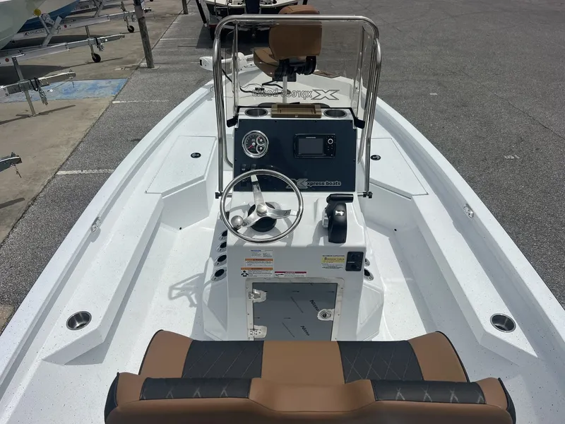 Slide: The Image of Interior view of Xpress H20B Bay boat, model year 2026. - 4