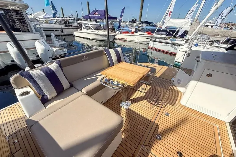 Slide: The Image of Luxurious deck of the Wellcraft 44 Explorer yacht, 2026 model. - 18