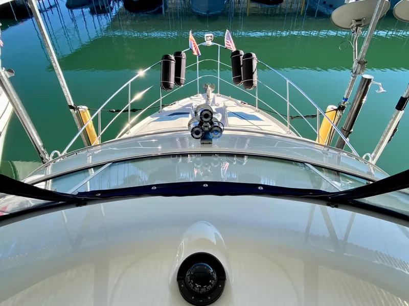 Slide: The Image of Aerial view of 2007 Carver 36 Sedan yacht docked in marina. - 3