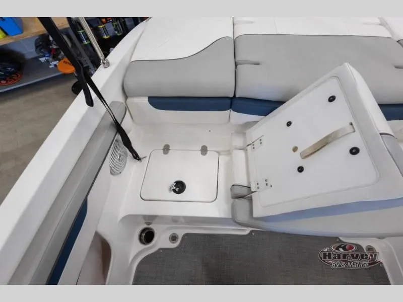 Slide: The Image of Interior view of a 2022 Tahoe 210SI boat with seating area. - 21