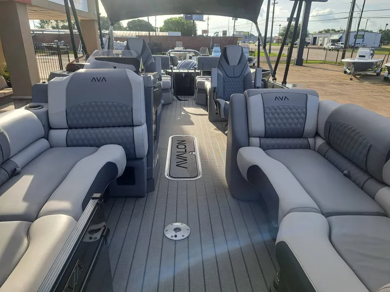 Slide: The Image of Interior of 2025 Avalon Catalina Quad Lounge Shift with luxurious seating. - 8