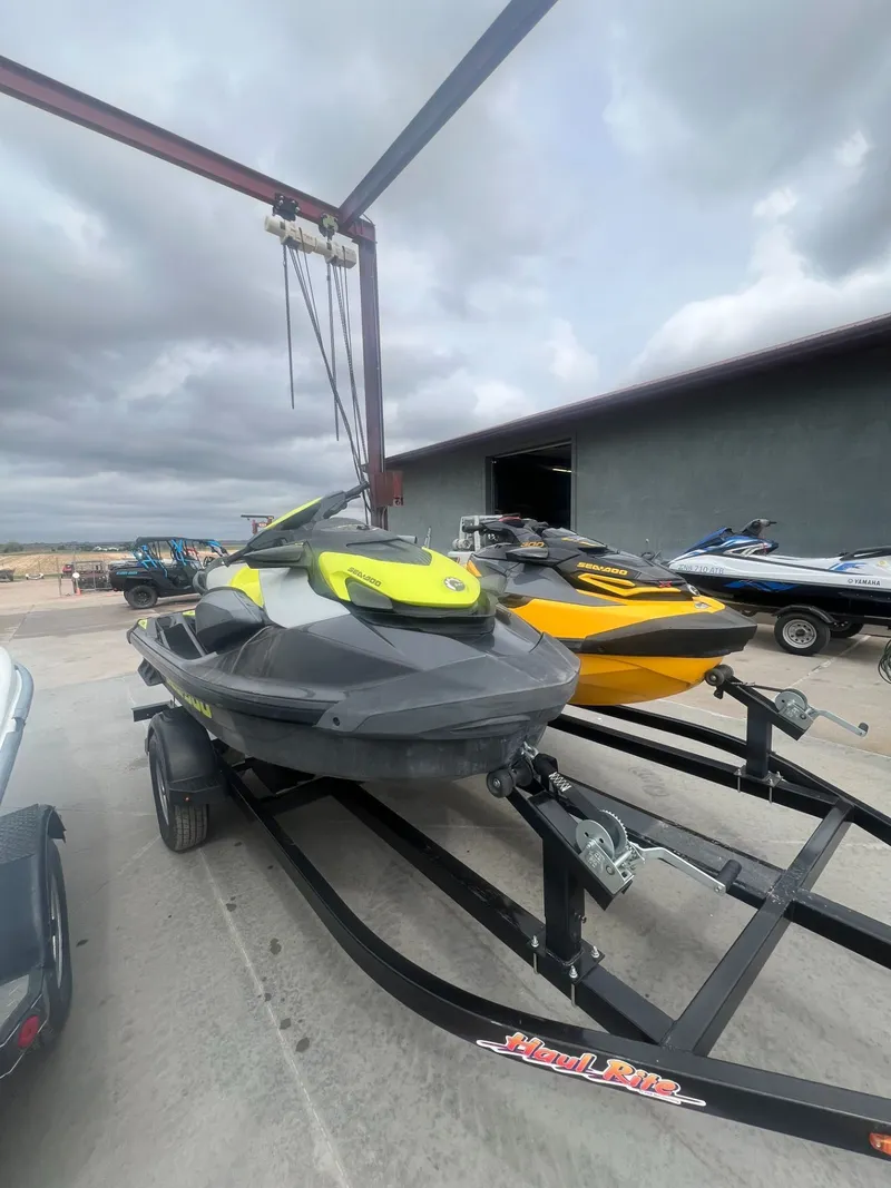 Slide: The Image of 2021 Sea-Doo GTR 230 iBR with sound system on trailer. - 5