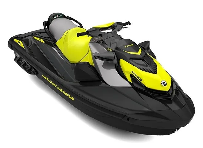 Slide: The Image of 2021 Sea-Doo GTR 230 iBR with sound system, black and yellow. - 6
