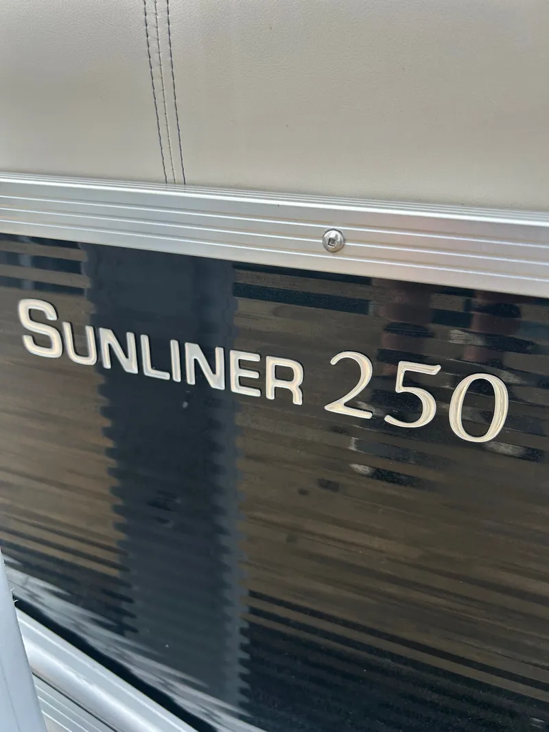 Slide: The Image of Close-up of Harris Sunliner 250 emblem, 2020 model. - 15