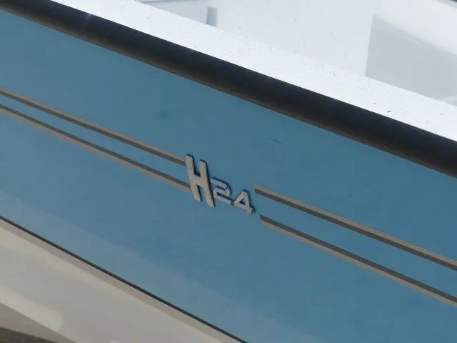 Slide: The Image of Close-up of Xpress Hyper-Lift H24B boat, model year 2026. - 8