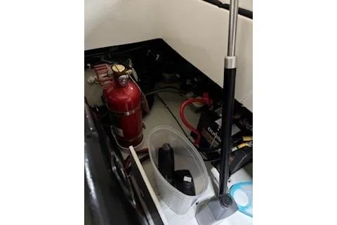 Slide: The Image of 2018 Cobalt A28 engine compartment with fire extinguisher and equipment. - 26