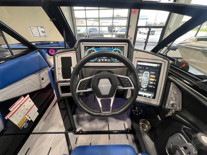 Slide: The Image of Interior of 2021 Supra SL 400 with modern dashboard. - 25