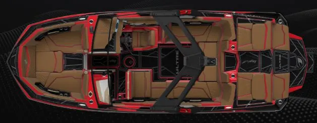Slide: The Image of Top view of 2027 Tigé Ultré 23ZX with red and brown interior. - 7