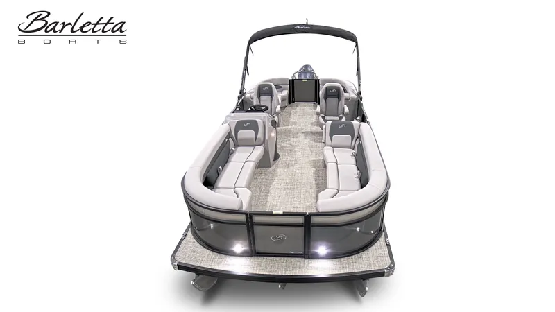 Slide: The Image of 2026 Barletta A24QC pontoon boat with luxurious interior. - 6