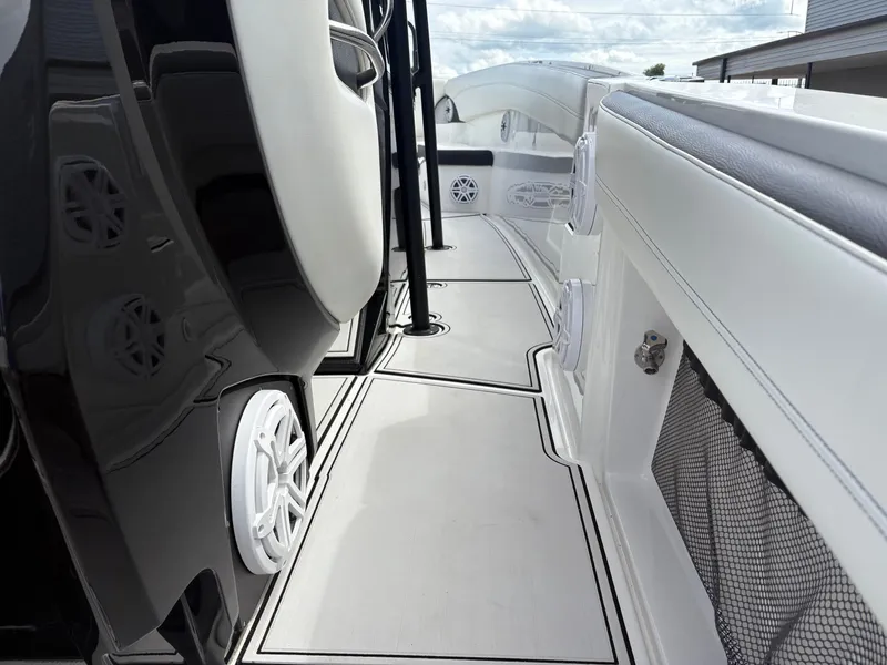 Slide: The Image of Interior of a 2015 Nor-Tech 340 Sport boat, modern design. - 9