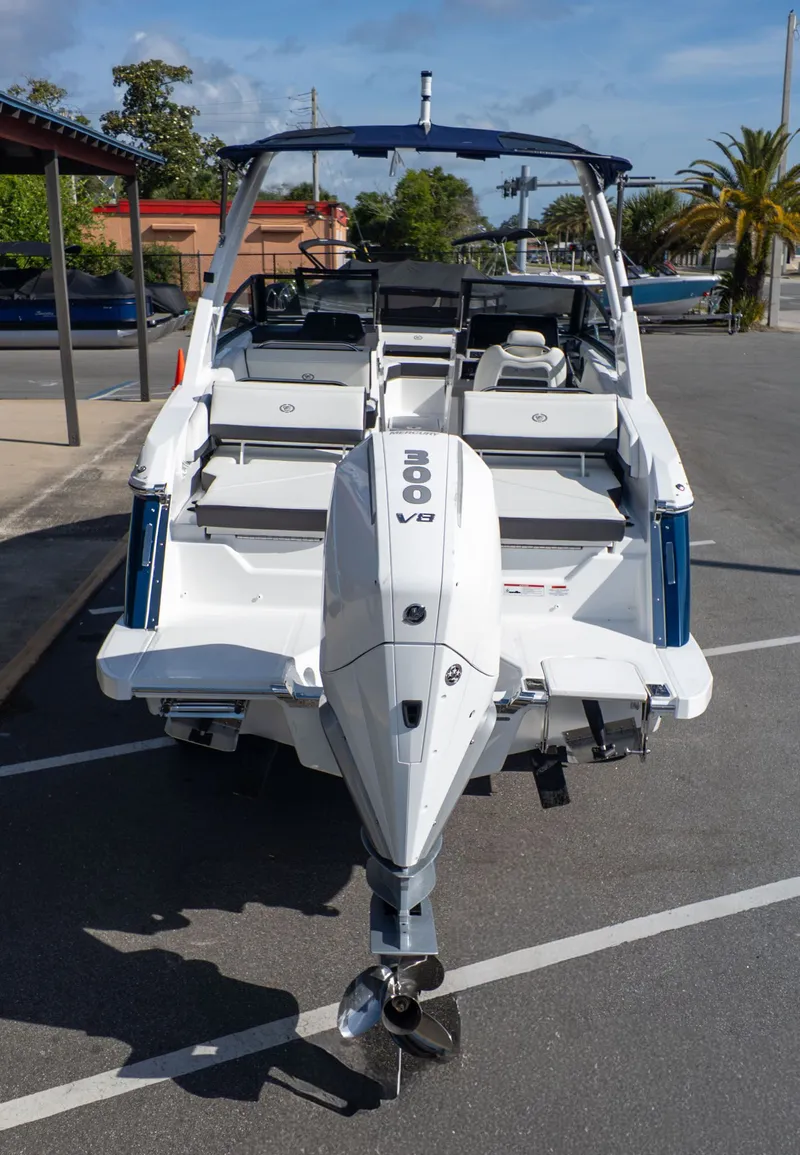 Slide: The Image of Rear view of 2026 Cobalt R6 boat with 300 V8 engine. - 3