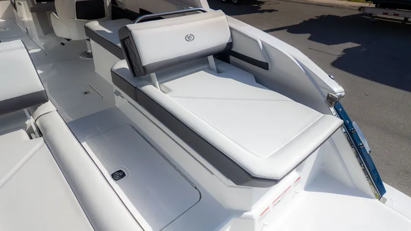 Slide: The Image of Luxurious interior of the 2026 Cobalt R6 boat. - 7