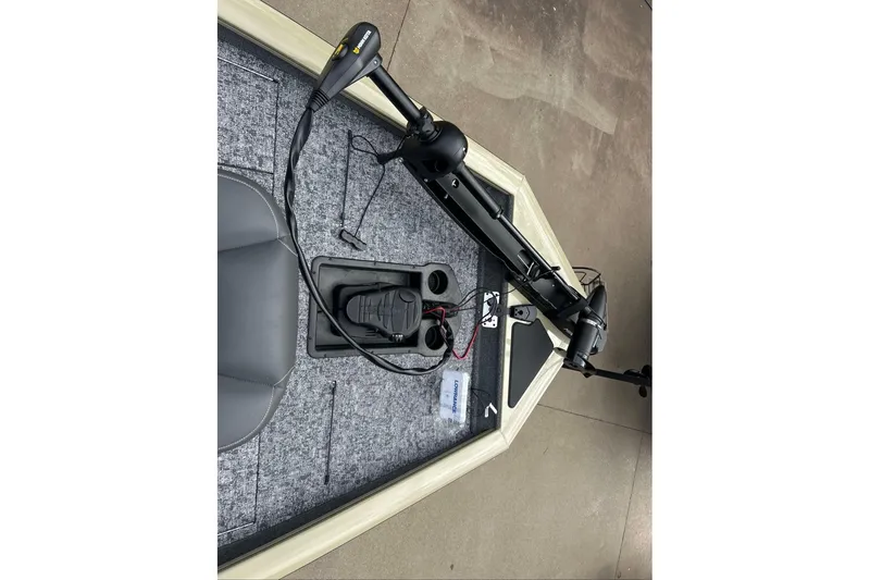 Slide: The Image of 2026 Tracker Pro Team 190 boat deck with trolling motor and control panel. - 15