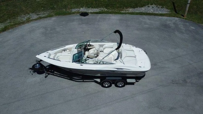 The Image of Aerial view of a 2009 Caravelle 237 boat on trailer. - 1