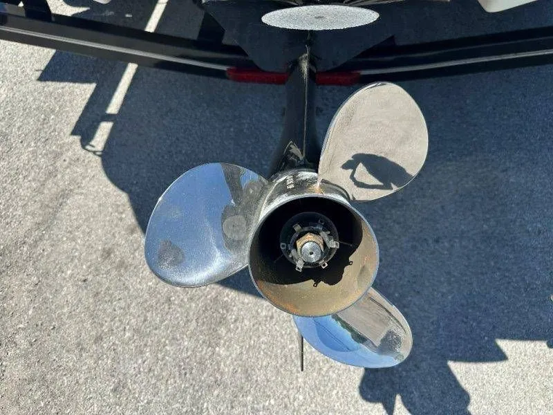 Slide: The Image of Close-up of a 2009 Caravelle 237 boat propeller. - 13