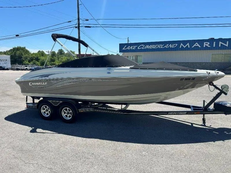Slide: The Image of 2009 Caravelle 237 boat on trailer at Lake Cumberland Marina. - 44