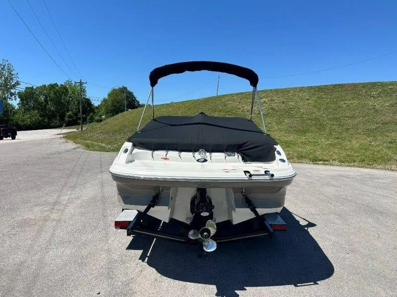 Slide: The Image of Rear view of a 2009 Caravelle 237 boat on a trailer. - 47